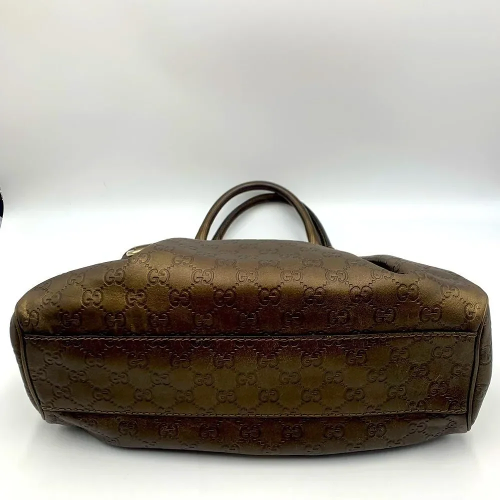 Auth GUCCI Guccisima Bronze Metallic Sukey Handbag Preloved Excellent Condition.